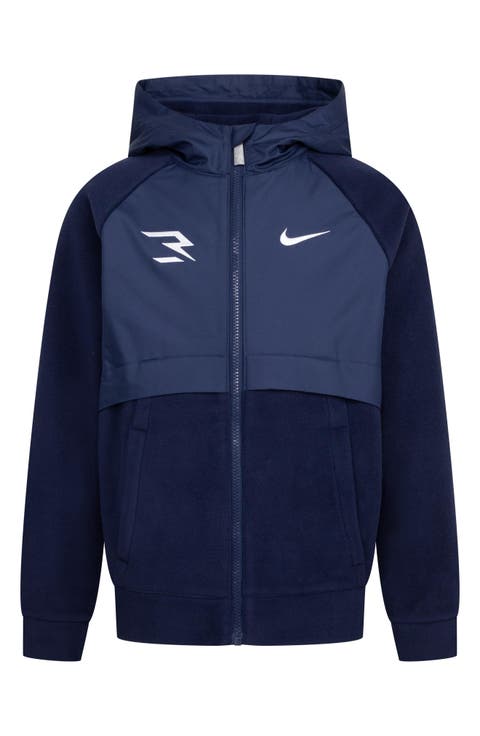 Kids' Mixed Media Fleece Zip Hoodie (Big Kid)