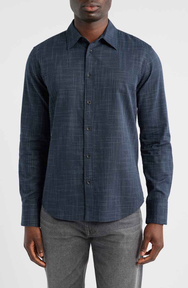 rag & bone Tomlin Crosshatch Cotton Button-Up Shirt, Main, color, Blue
