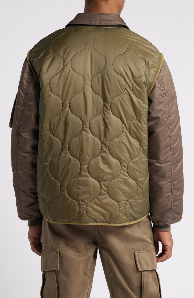 Alpha Industries Quilted Mixed Media Ripstop Utility Jacket, Alternate, color, Coyote Brown