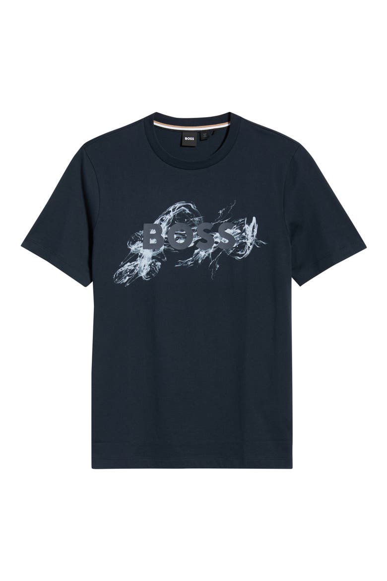 Thompson Embossed Logo Graphic T-Shirt, Alternate, color, DARK BLUE