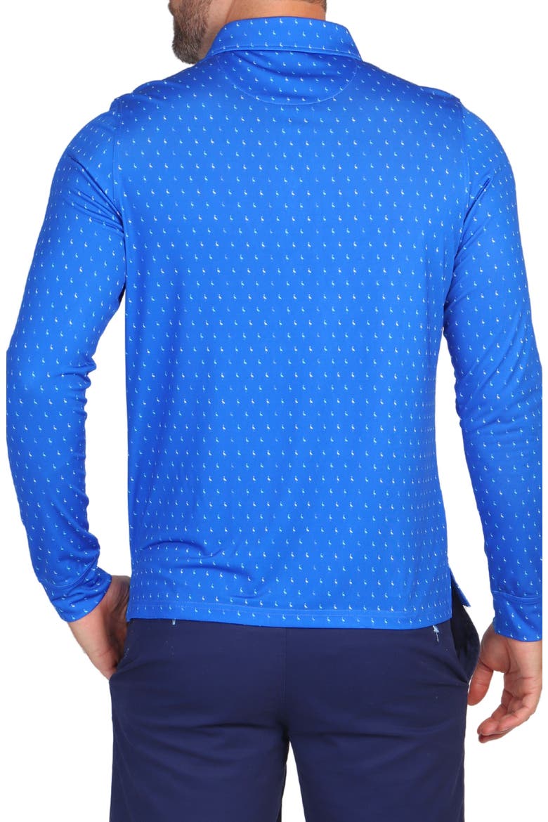 Byrds Print Long Sleeve Performance Polo, Alternate, color, ROYAL BLUE