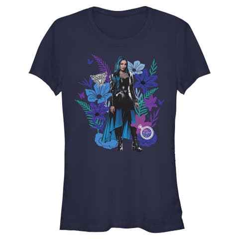 Junior's Descendants Wicked Wonderland Floral Chloe Portrait  Graphic T-Shirt