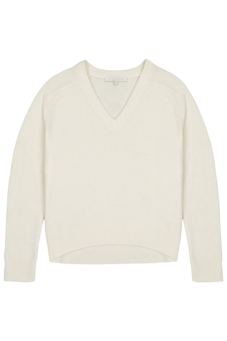 Sydney V-Neck Cashmere Sweater, Alternate, color, Ecru