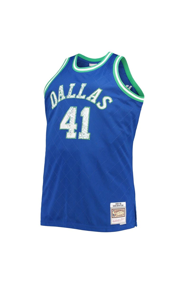 Mitchell & Ness Men's Mitchell & Ness Dirk Nowitzki Blue Dallas Mavericks Big & Tall 1998/99 NBA 75th Anniversary Diamond Swingman Jersey, Alternate, color, 