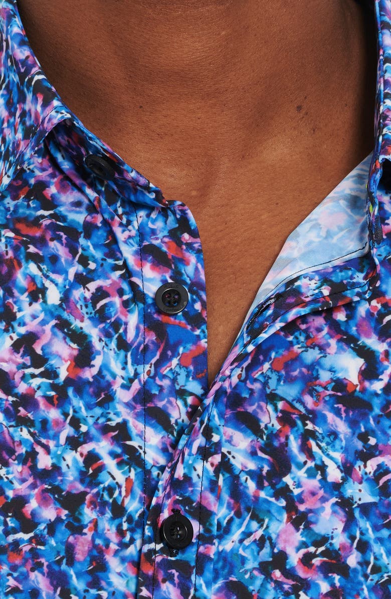Robert Graham Extrasolar Short Sleeve Button-Up Performance Shirt, Alternate, color, 