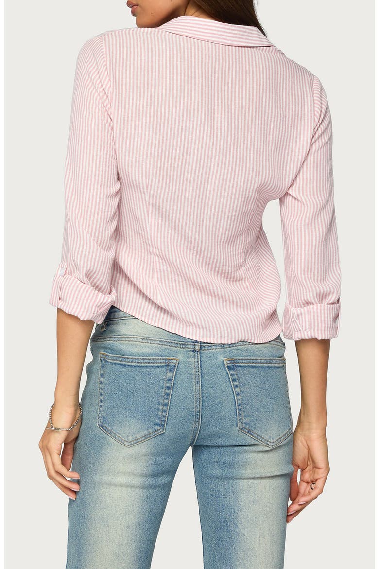 Phobe Striped Button Up Shirt, Alternate, color, LIGHT-PINK-AND-WHITE