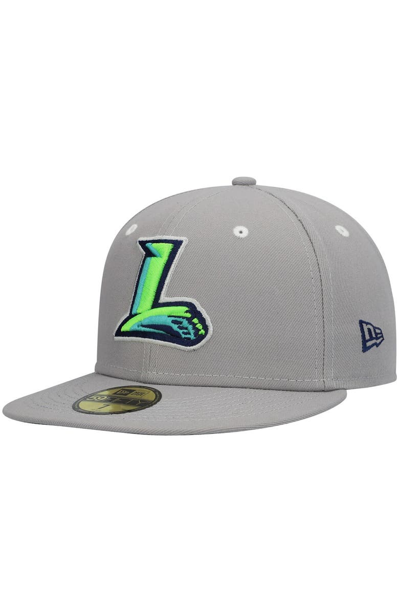 New Era Men's New Era Gray Lynchburg Hillcats Authentic Collection Road 59FIFTY Fitted Hat, Main, color, Gray