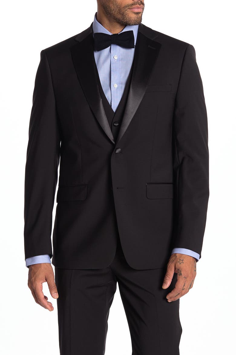 Main Notch Collar Slim Fit Suit Separate Jacket, Main, color, BLACK