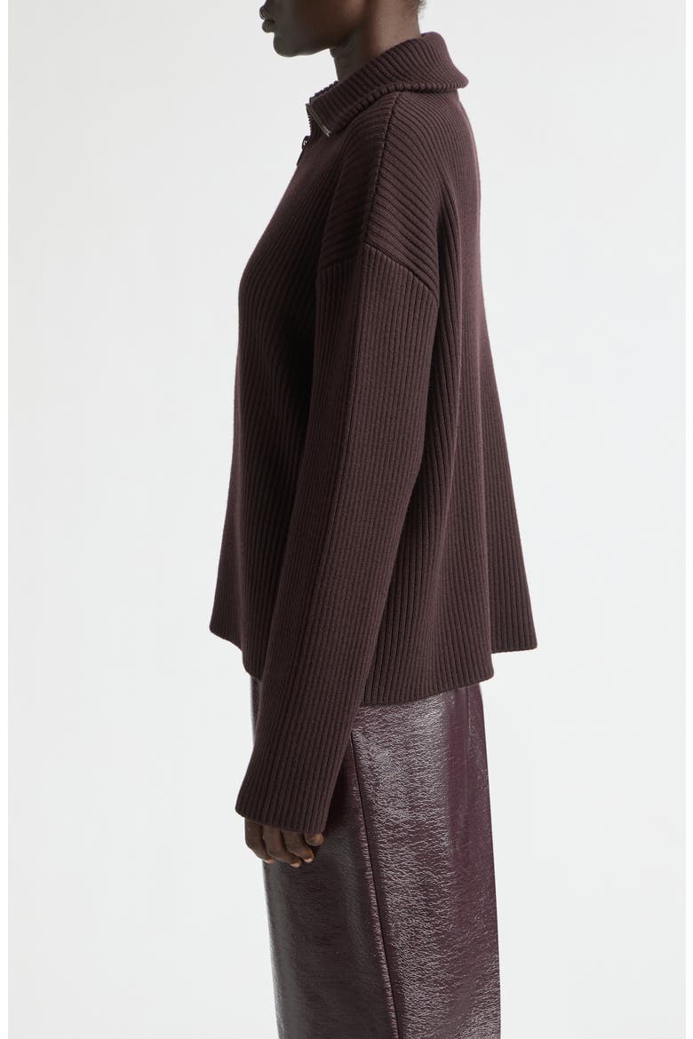 Wool Rib Trucker Sweater, Alternate, color, BURNT RED