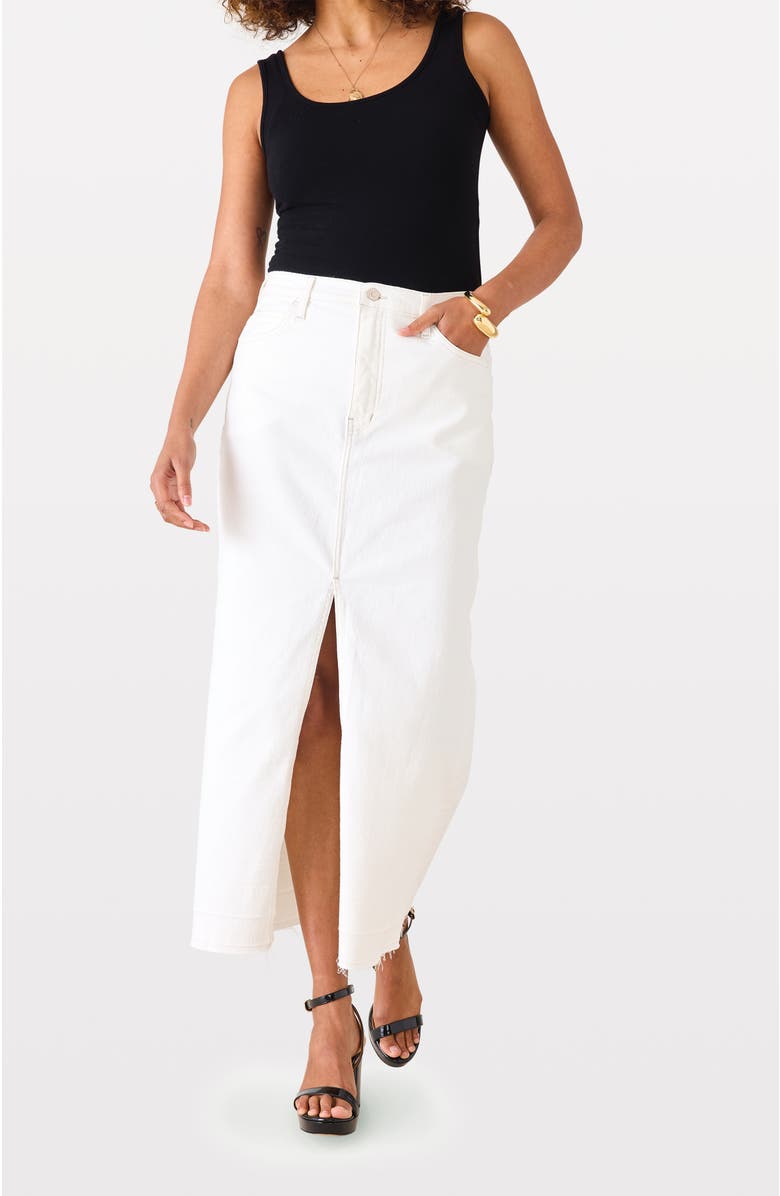 Voyageur by MERSEA Hopper Denim Maxi Skirt, Main, color, White Shell