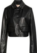 Marni Studded Collar Cropped Leather Jacket