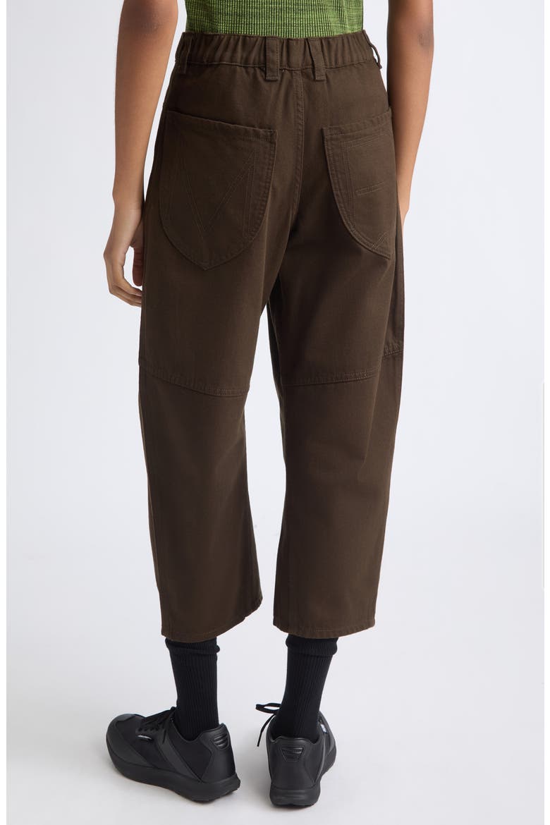 Curved Leg Crop Jeans, Alternate, color, DARK BROWN