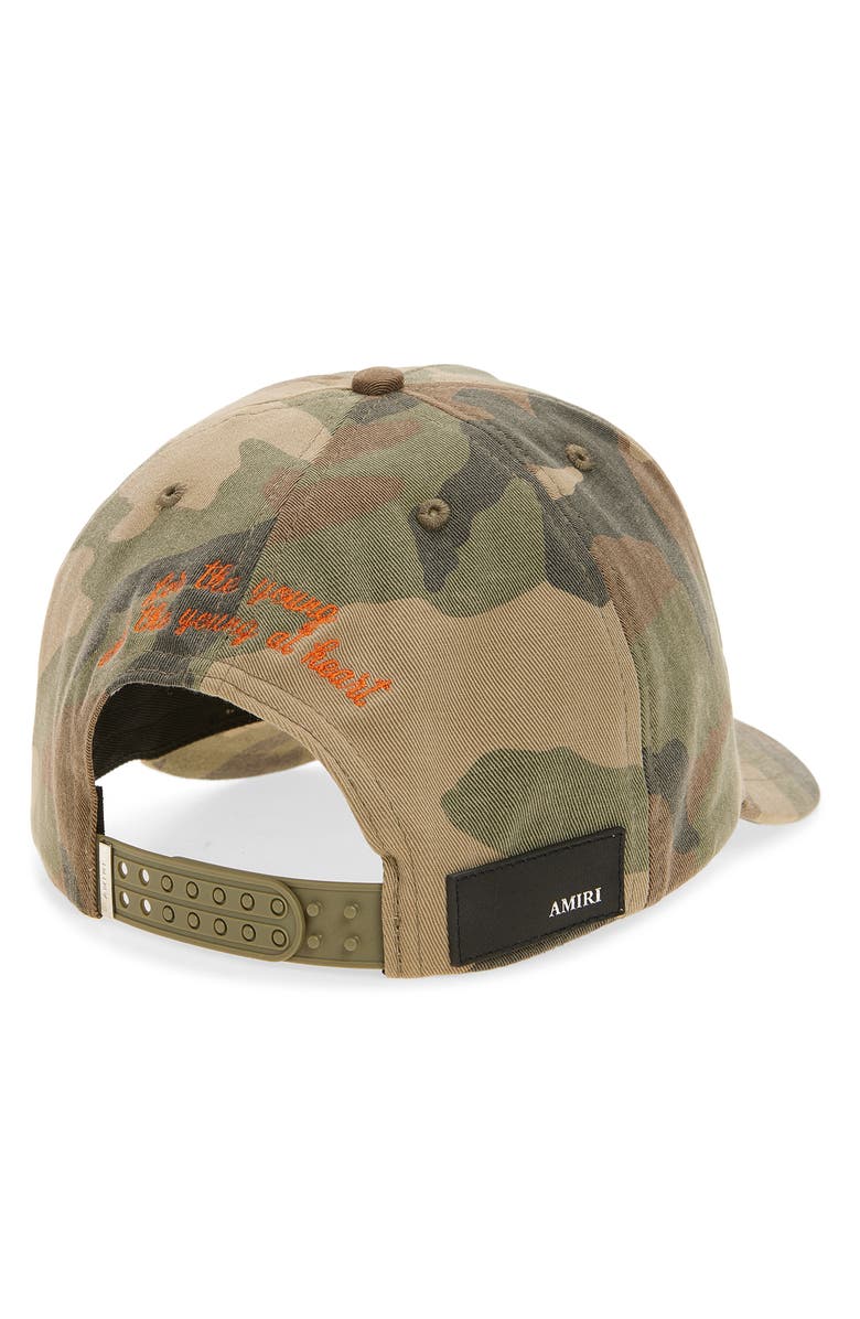 AMIRI MA Outline Camo Snapback Ball Cap, Alternate, color, Camo