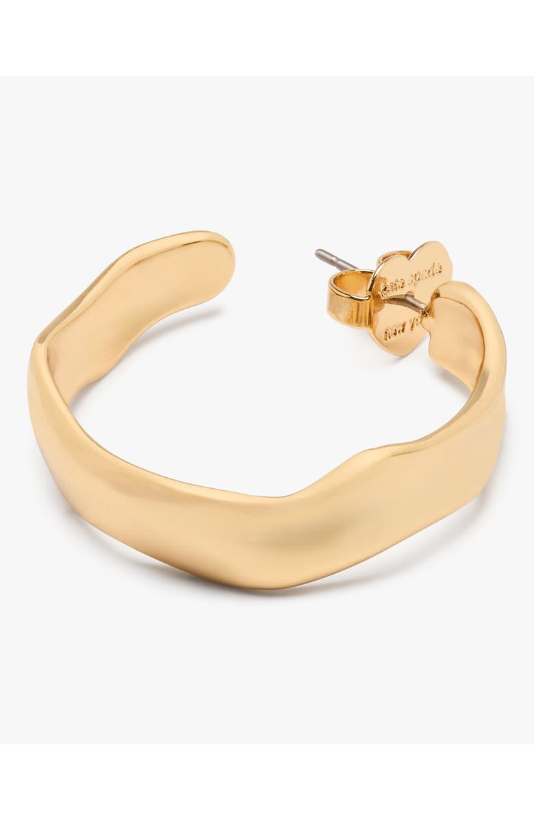 Kate Spade New York molten huggie hoop earrings, Alternate, color, Gold