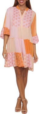 RANEES Patchwork Print Tiered Dress