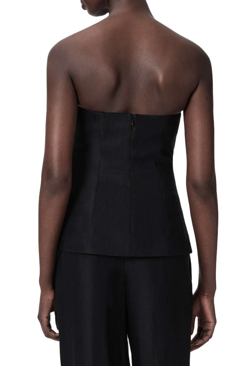 AllSaints Charley Strapless Top, Alternate, color, Black