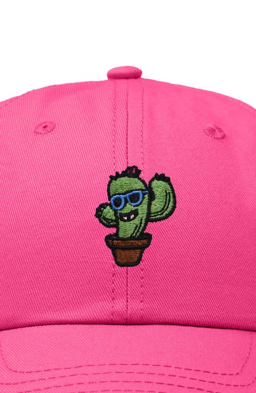 Shop Dalix Cactus Embroidered Casual Cap In Hot Pink
