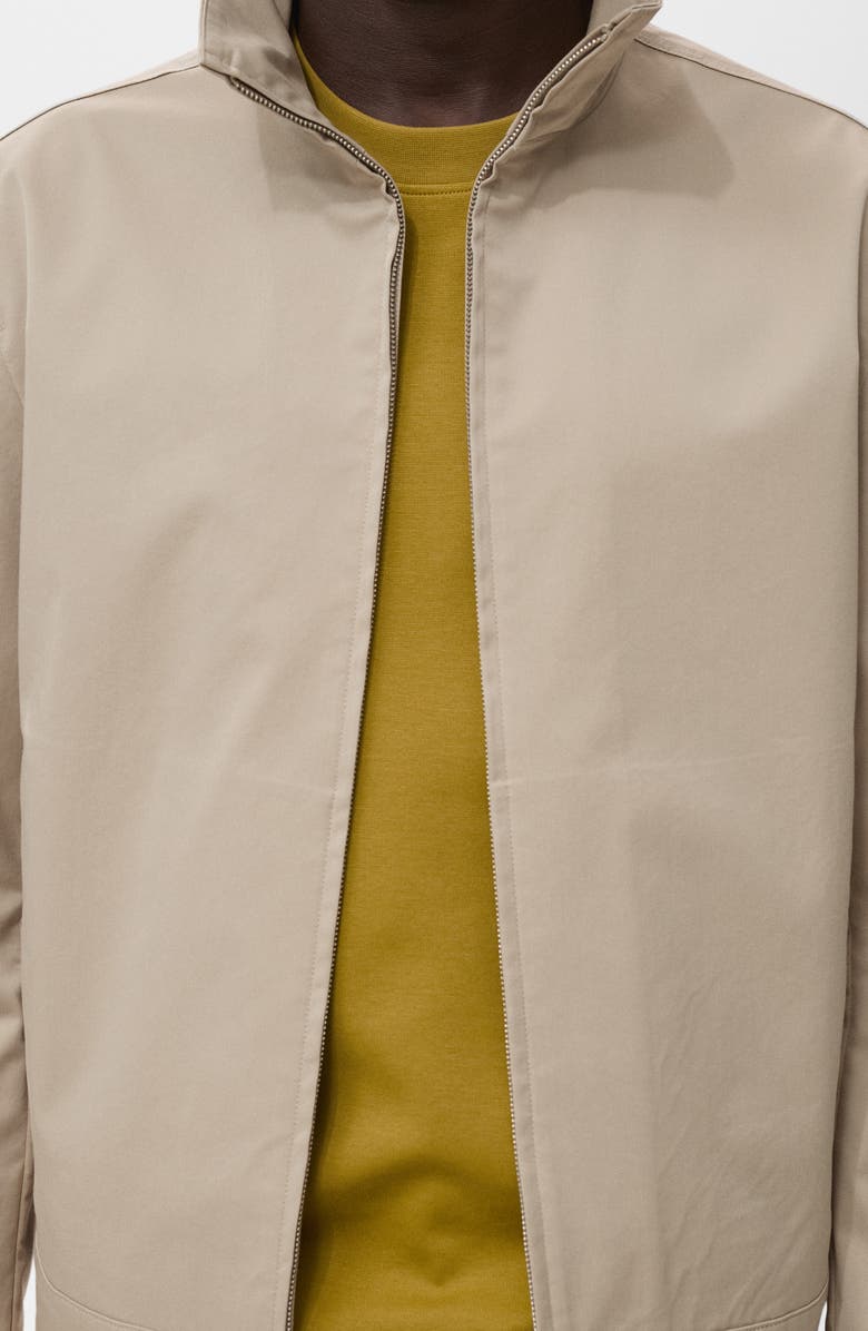 MANGO Stand Collar Zip Jacket, Alternate, color, Sand