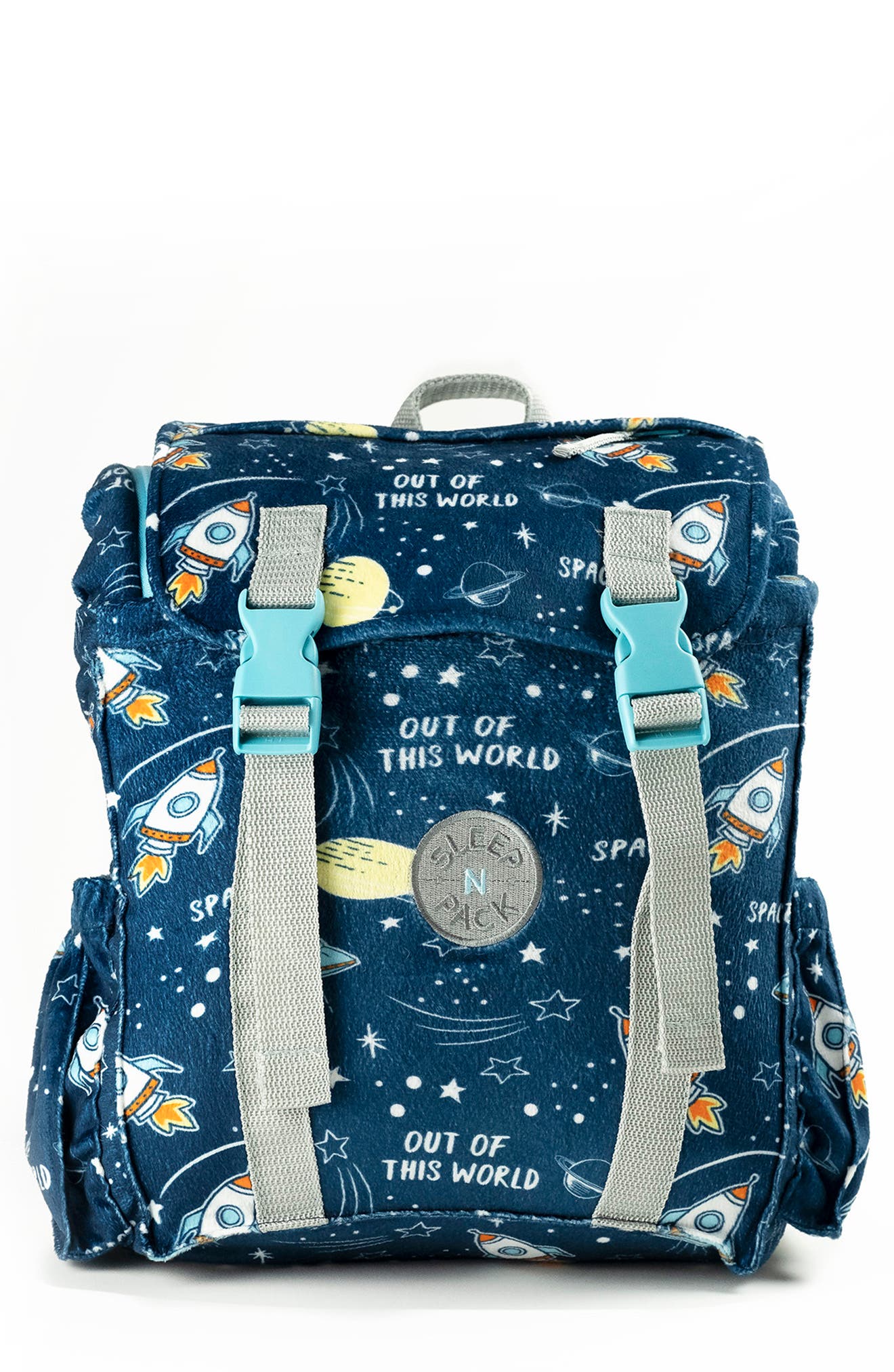 mimish Kids' Sleep-n-Pack Space Print Sleeping Bag Backpack in Space Multi-Print 