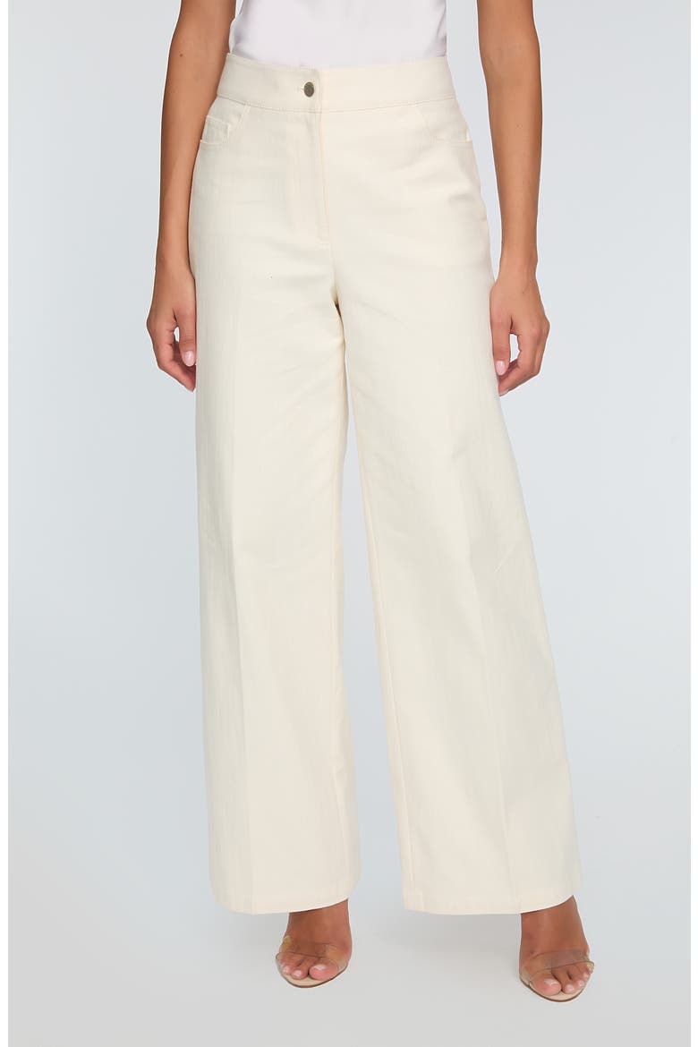 The Leith High Waist Stretch Cotton Pants, Main, color, ECRU