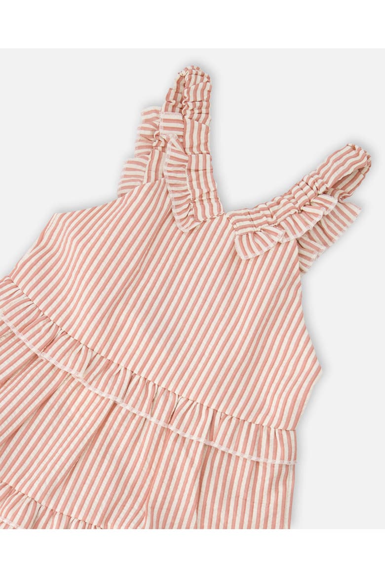 Poplin and Chambray Stripes Sleeveless Dress, Alternate, color, Off White & Pink Stripes