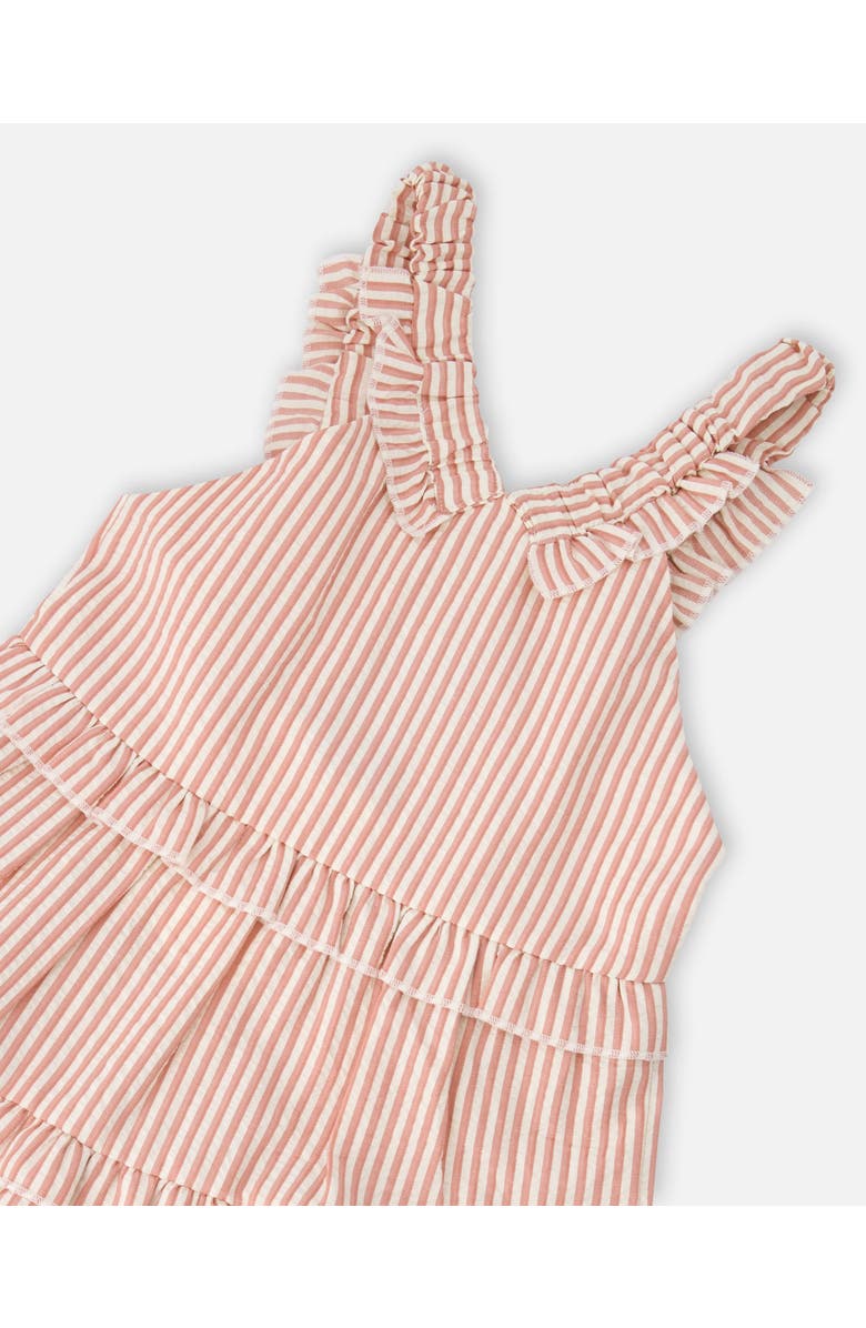 Deux par Deux Poplin and Chambray Stripes Sleeveless Dress, Alternate, color, Off White & Pink Stripes