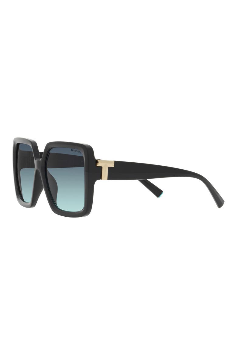 58mm Gradient Square Sunglasses, Alternate, color, BLACK