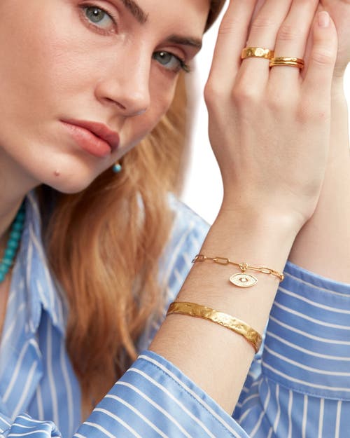 Ottoman Hands Dela Textured Cuff Bracelet In Gold
