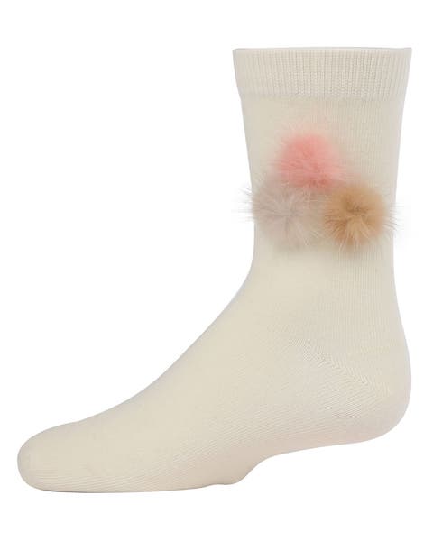 Fluffy Trio Pom-Pom Crew Socks (Toddler, Little Kid & Big Kid)