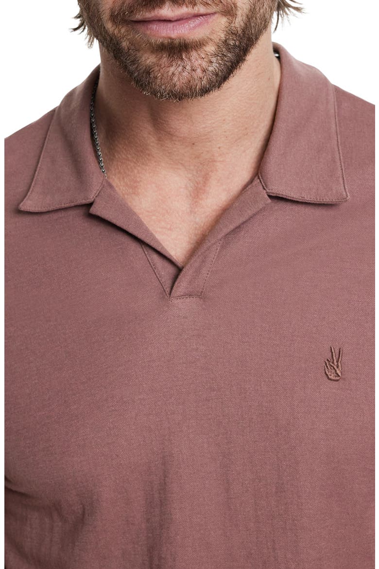 Leroy Johnny Collar Solid Piqué Polo, Alternate, color, MAUVEWOOD