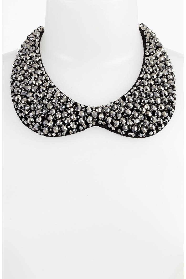 'Dazzling' Beaded Collar, Alternate, color, HEMATITE