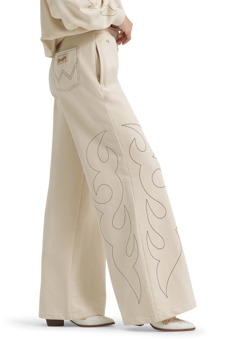 x Lainey Wilson Western Graphic Wide Leg Sweatpants, Alternate, color, CREAM