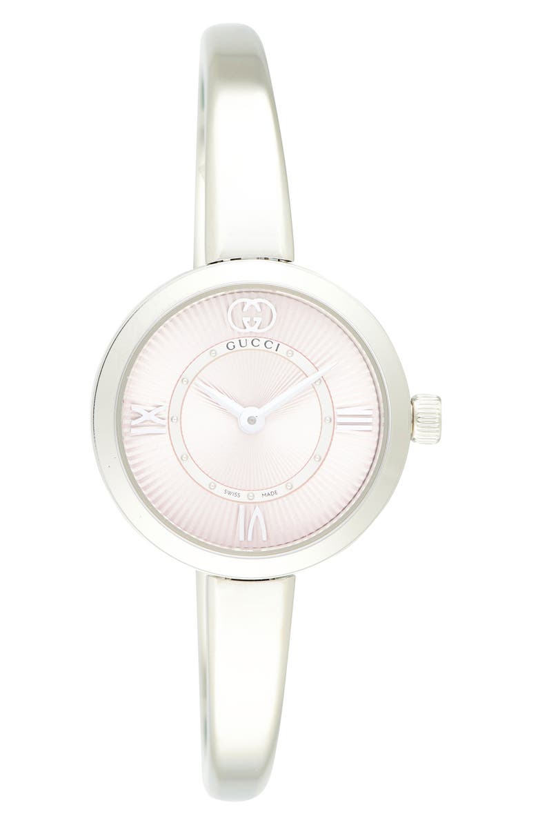 Gucci Model 2000 Bangle Bracelet Watch, 24mm, Main, color, Silver/ Pink