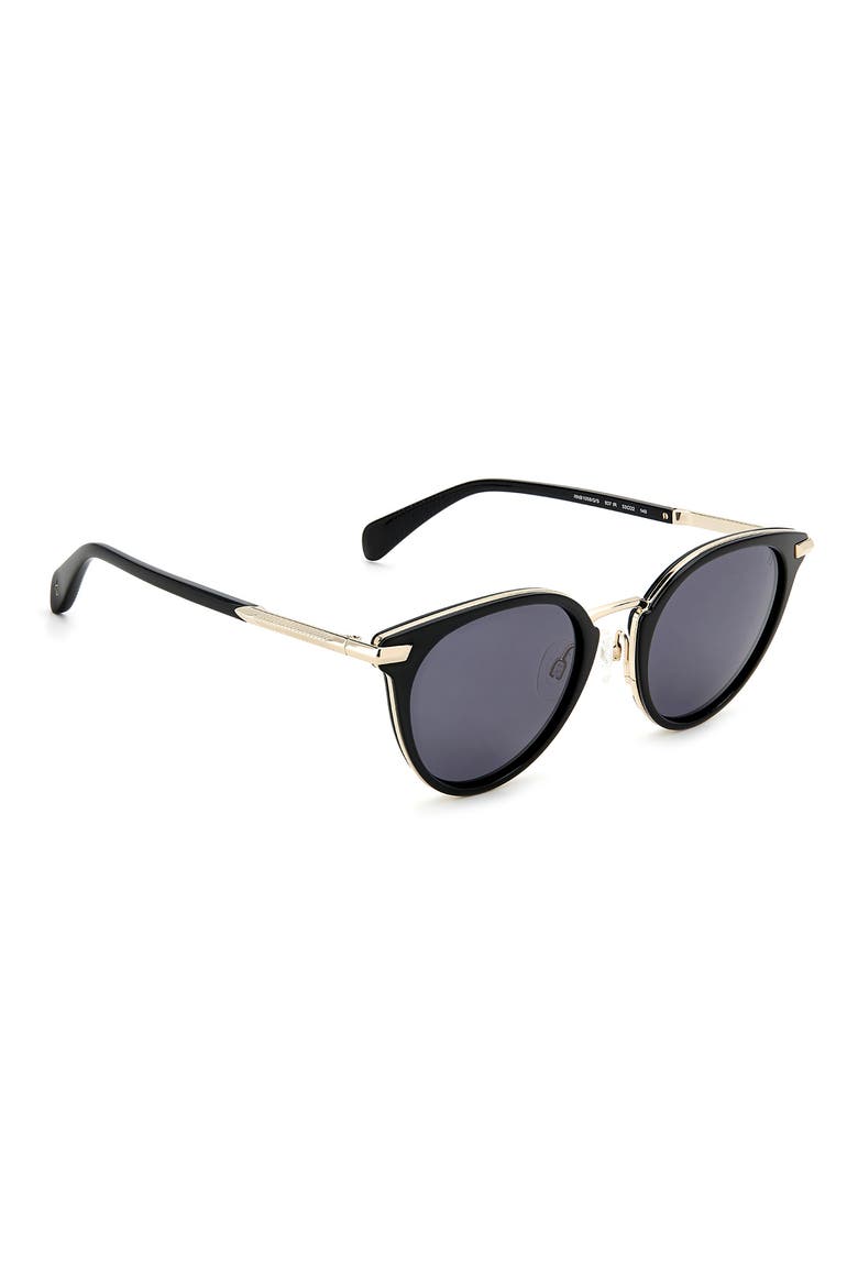 53mm Round Sunglasses, Alternate, color, BLACK / GREY