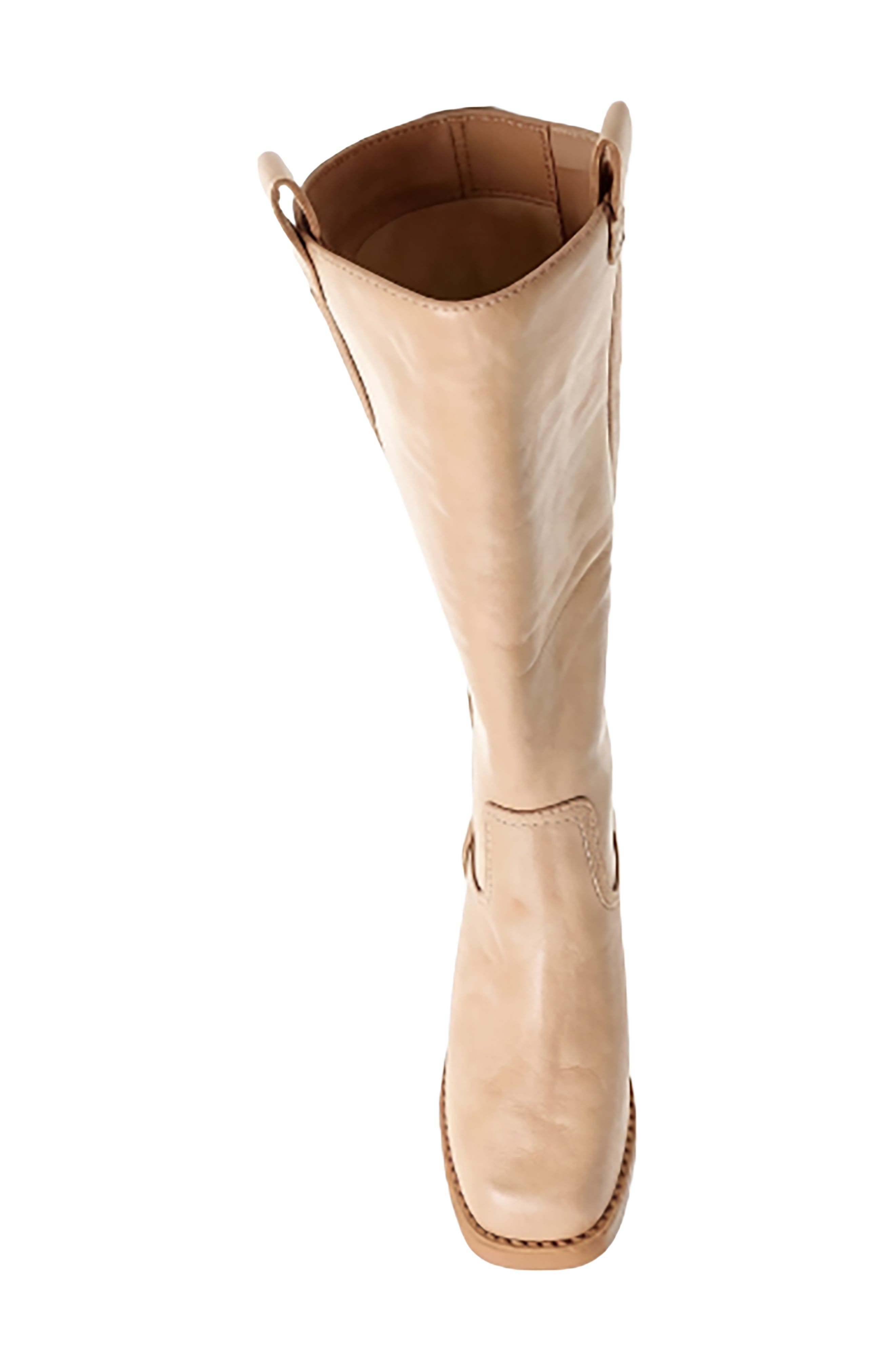 Underhill Knee High Faux Leather Boot, Alternate, color, SEMOLINA