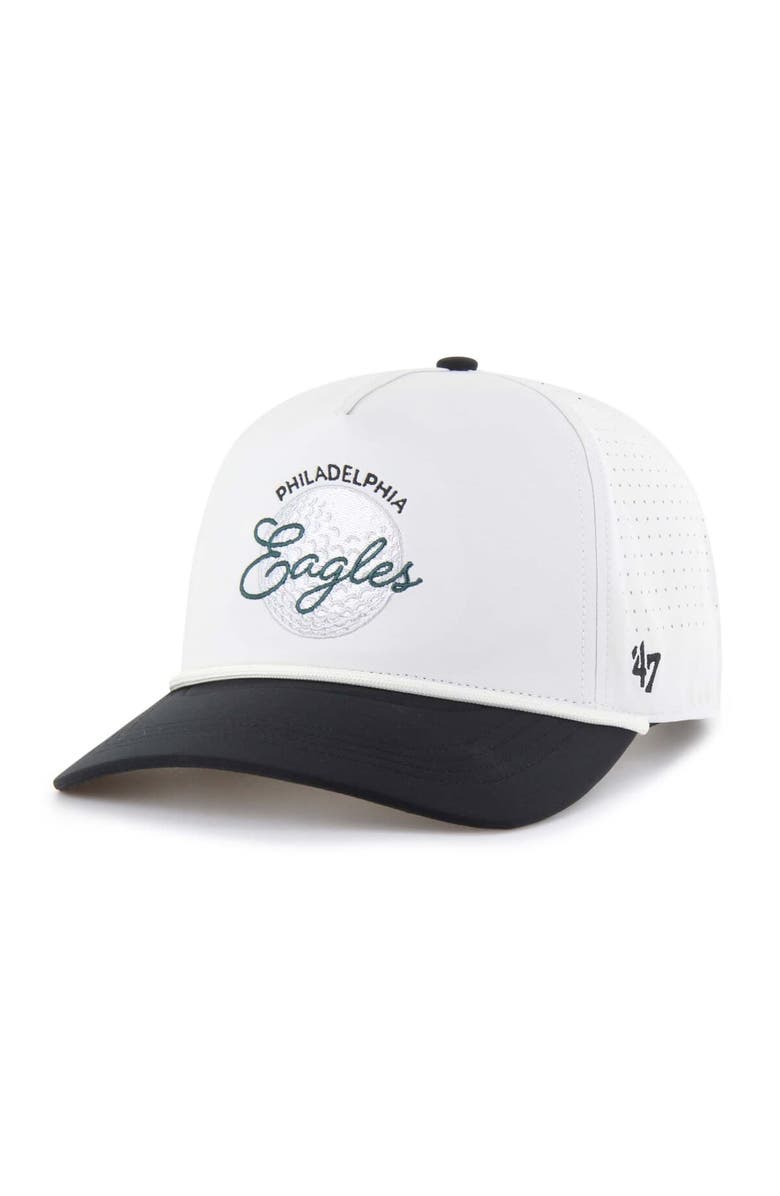 '47 Men's '47 White/Black Philadelphia Eagles Gimmie Golf Hitch Rope Adjustable Hat, Alternate, color, 