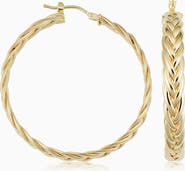 Oradina 14K Yellow Gold Caesar Hoops