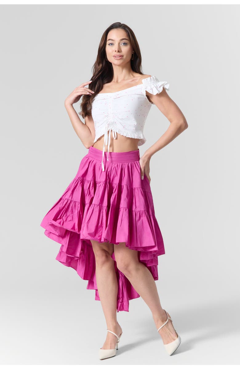 Le Fafo Off-Shoulder Top & Skirt Set, Alternate, color, Pink