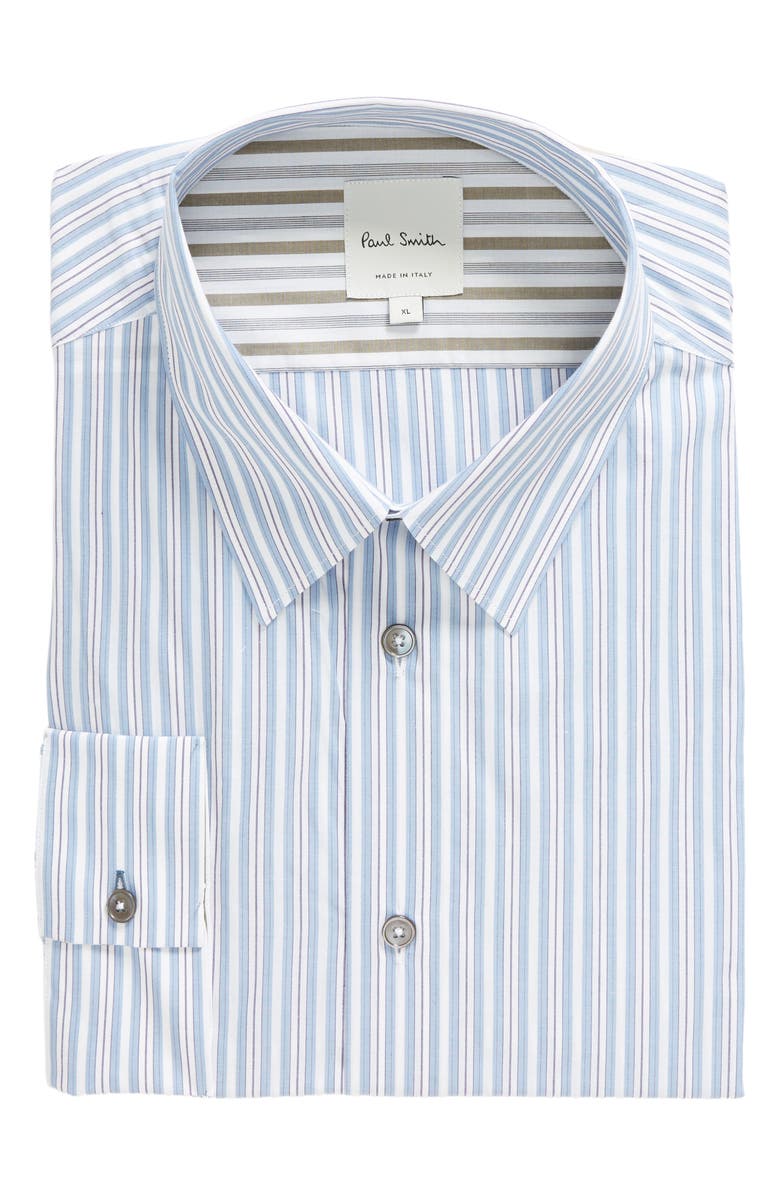 Paul Smith Regular Fit Stripe Dress Shirt, Main, color, Light Blue