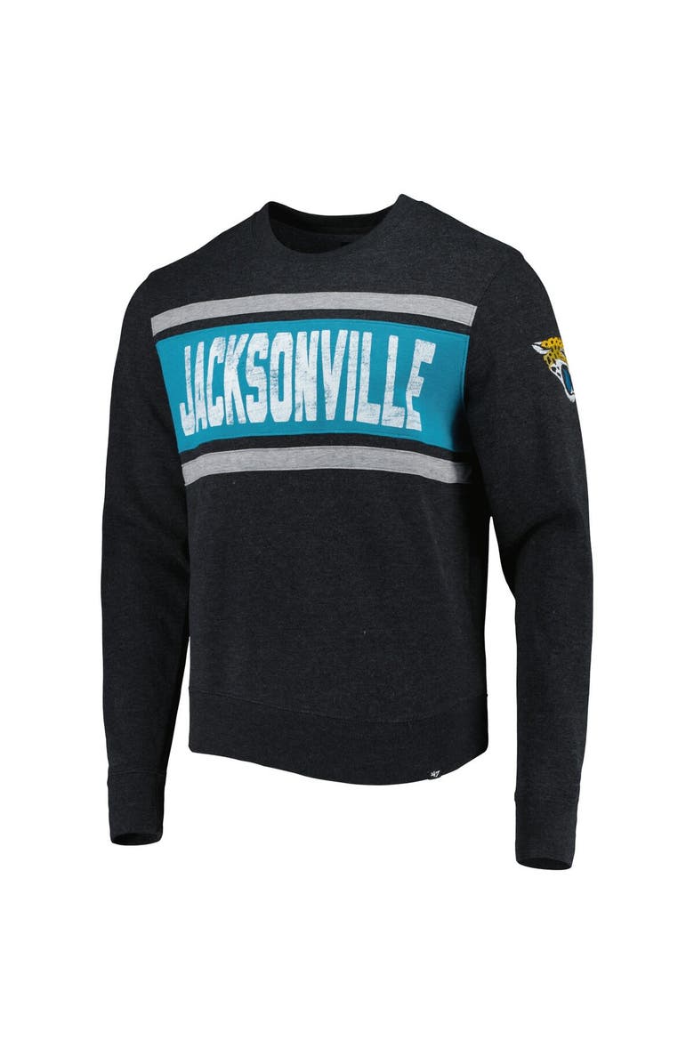 '47 Men's '47 Heathered Black Jacksonville Jaguars Bypass Tribeca Pullover Sweatshirt, Alternate, color, Black