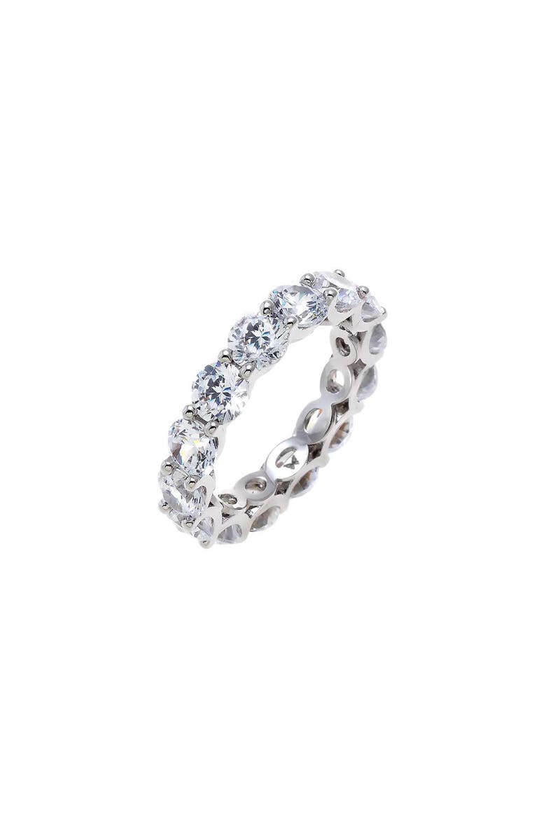 Moissanite Eterenity Band, Main, color, Silver