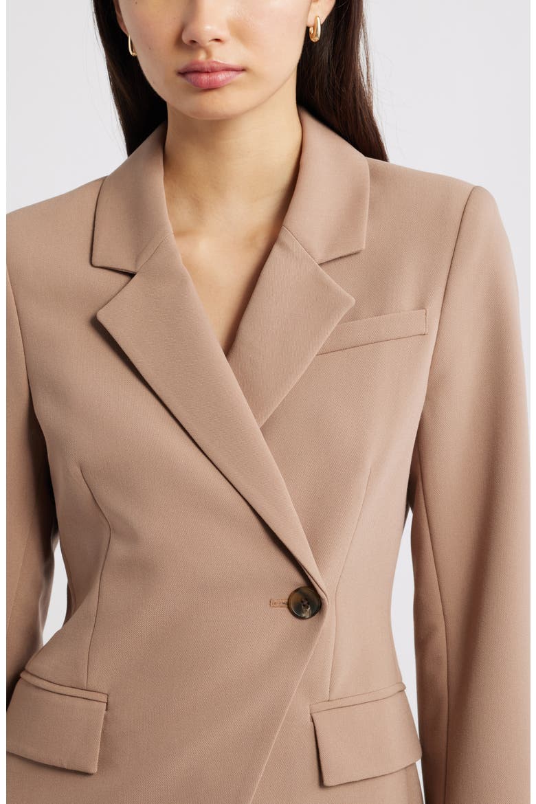 The Icon Asymmetric Fitted Blazer, Alternate, color, TAN PORTABELLA