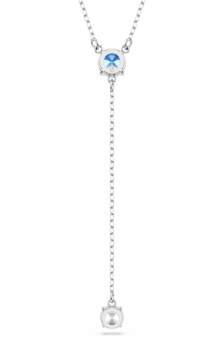 Swarovski Stilla Y-Pendant Necklace, Alternate, color, Rhodium/ Blue