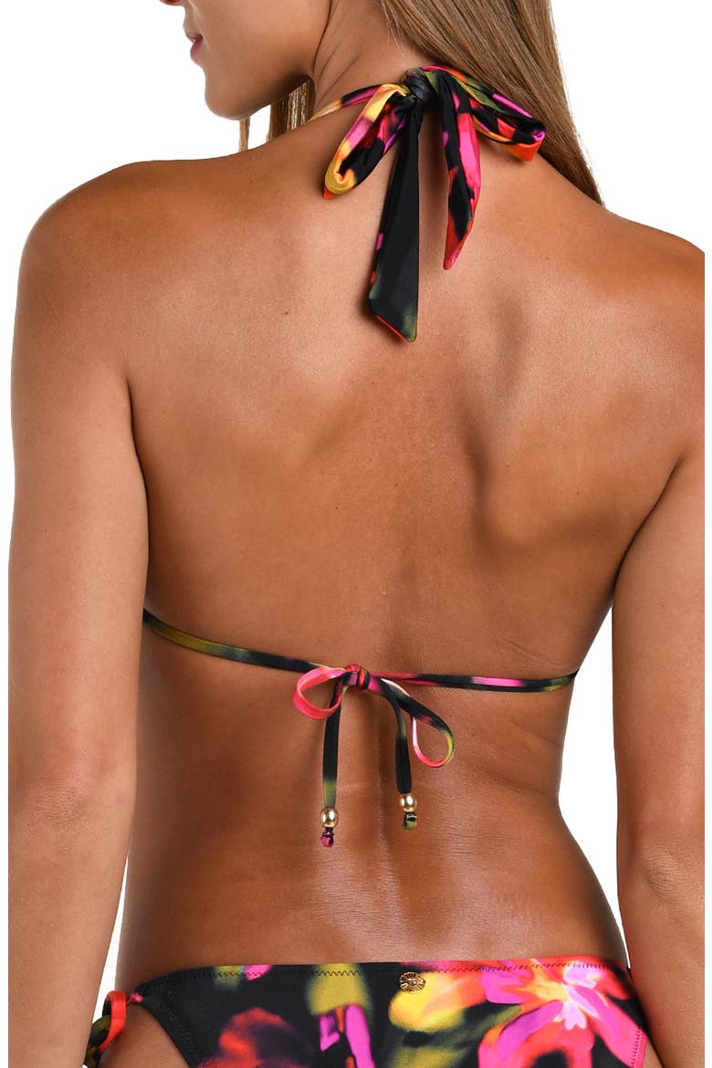 Floressence Triangle Bikini Top, Alternate, color, BLACK MULTI
