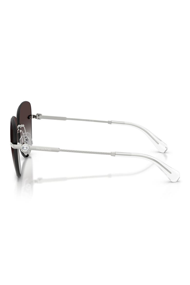 58mm Gradient Square Sunglasses, Alternate, color, SILVER / GRADIENT GREY