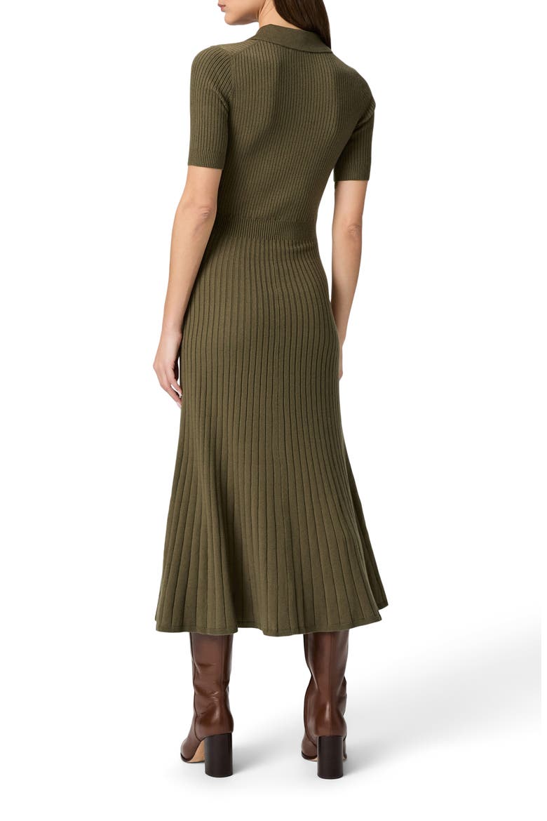 Mathilda Rib Midi Shirtdress, Alternate, color, OLIVE