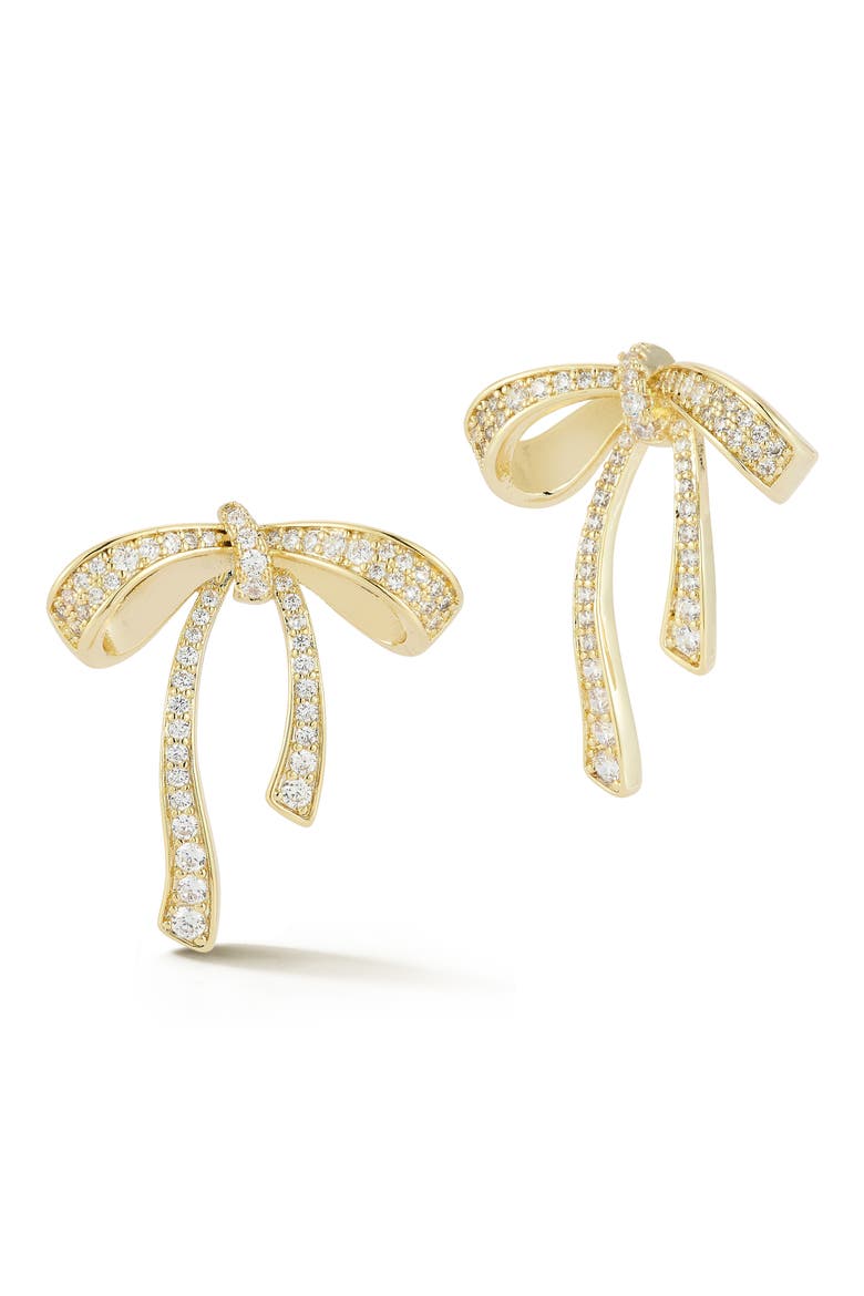 Bow Stud Earrings, Main, color, GOLD