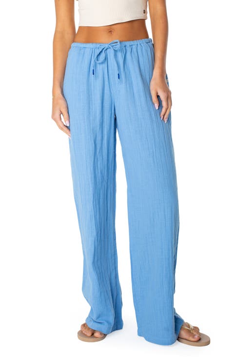 Iyla Cotton Crinkle Gauze Wide Leg Pants