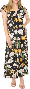 MSK Fluttered Sleeve Maxi Dress
