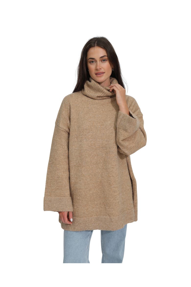 Cuddle Me Oversized Tunic Sweater, Alternate, color, Beige